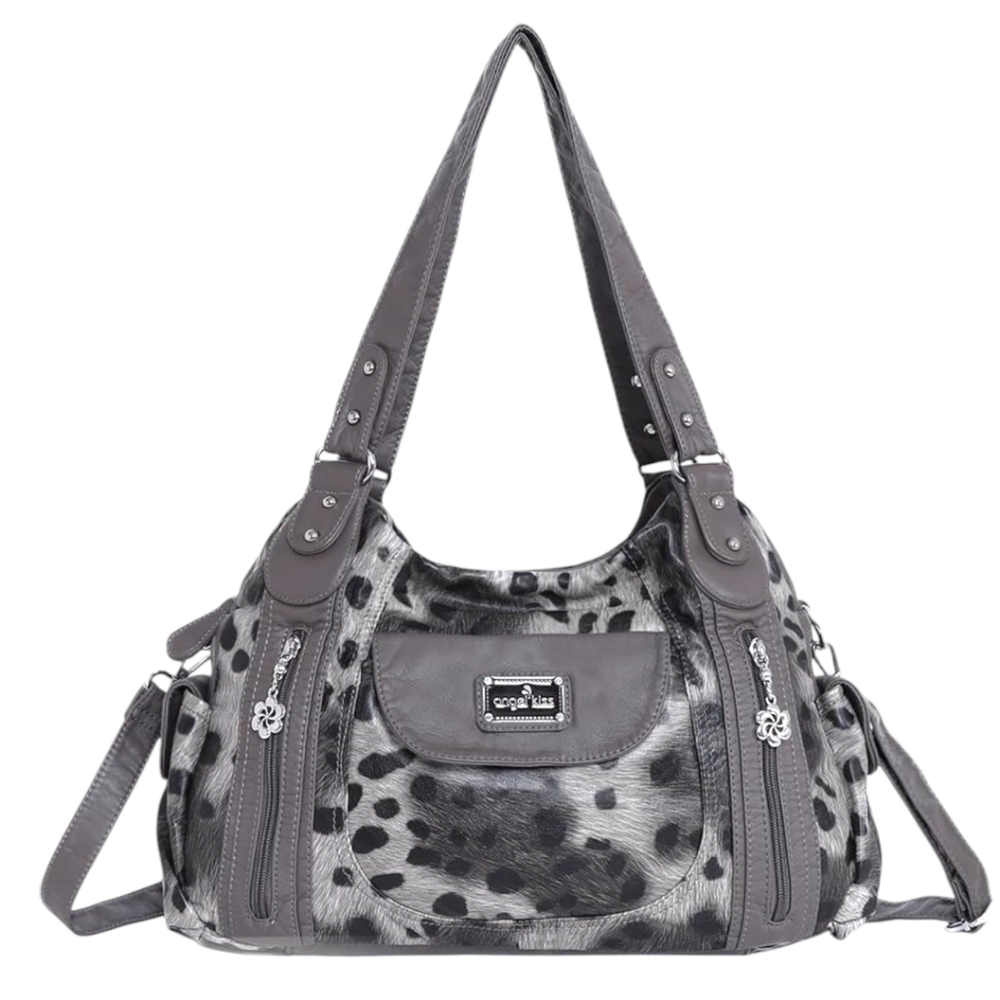 ANGEL KISS Leopard Large Vegan Leather Spacious Crossbody Shoulder Hobo Bag. - Picture 2 of 10